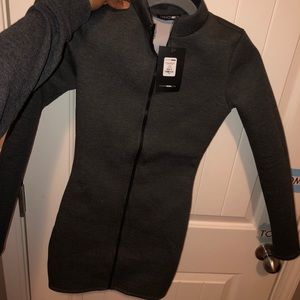 Midi Dress, ZIP Up Long sleeve , Warm Dress